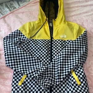 Yellow,black and white checkerboard vans hoodie